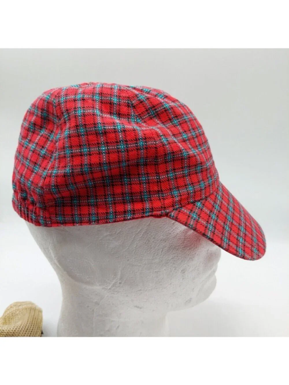 Gymboree Baseball Hat Red Plaid Reversible Fireman Dog Patch Size L / XL